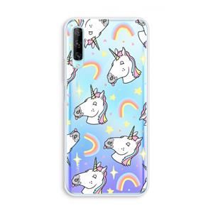 CaseCompany Rainbow Unicorn: Huawei P Smart Pro Transparant Hoesje