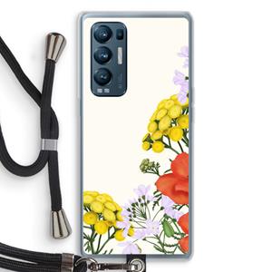 CaseCompany Wilde bloemen: Oppo Find X3 Neo Transparant Hoesje met koord