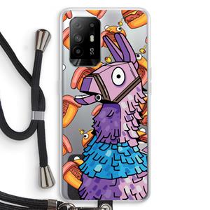 CaseCompany Loot Burger: Oppo A94 5G Transparant Hoesje met koord