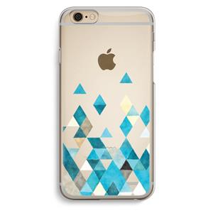 CaseCompany Gekleurde driehoekjes blauw: iPhone 6 / 6S Transparant Hoesje