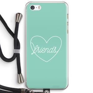 CaseCompany Friends heart pastel: iPhone 5 / 5S / SE Transparant Hoesje met koord