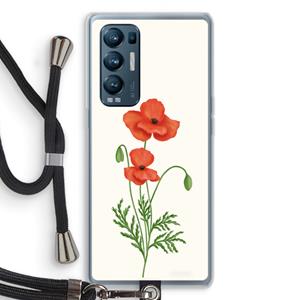 CaseCompany Red poppy: Oppo Find X3 Neo Transparant Hoesje met koord