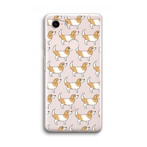 CaseCompany Doggy: Google Pixel 3 Transparant Hoesje