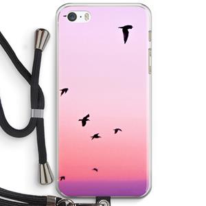 CaseCompany Fly away: iPhone 5 / 5S / SE Transparant Hoesje met koord