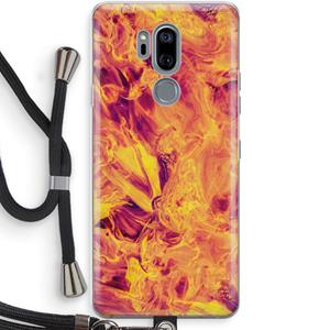 CaseCompany Eternal Fire: LG G7 Thinq Transparant Hoesje met koord