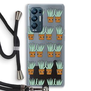 CaseCompany Sansevieria: Oppo Find X3 Neo Transparant Hoesje met koord