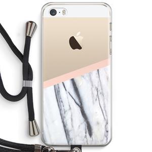 CaseCompany A touch of peach: iPhone 5 / 5S / SE Transparant Hoesje met koord