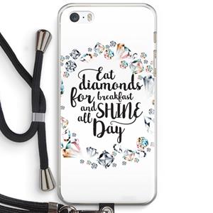 CaseCompany Diamonds: iPhone 5 / 5S / SE Transparant Hoesje met koord