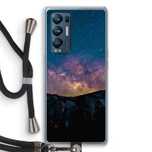 CaseCompany Travel to space: Oppo Find X3 Neo Transparant Hoesje met koord