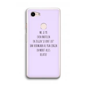 CaseCompany Relatief: Google Pixel 3 Transparant Hoesje