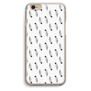 CaseCompany Pluimen: iPhone 6 / 6S Transparant Hoesje