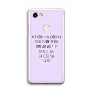CaseCompany Zelfvertrouwen: Google Pixel 3 Transparant Hoesje