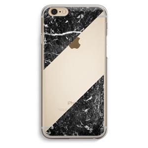 CaseCompany Zwart marmer: iPhone 6 / 6S Transparant Hoesje