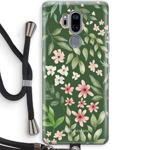 CaseCompany Botanical green sweet flower heaven: LG G7 Thinq Transparant Hoesje met koord