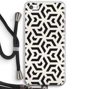 CaseCompany Crazy pattern: iPhone 5 / 5S / SE Transparant Hoesje met koord