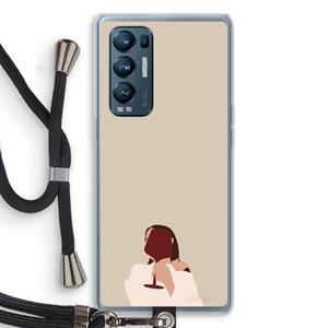 CaseCompany I drink wine: Oppo Find X3 Neo Transparant Hoesje met koord