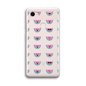 CaseCompany Smiley watermeloenprint: Google Pixel 3 Transparant Hoesje