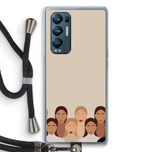 CaseCompany Girls girls girls: Oppo Find X3 Neo Transparant Hoesje met koord