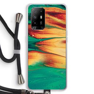 CaseCompany Green Inferno: Oppo A94 5G Transparant Hoesje met koord