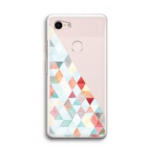 CaseCompany Gekleurde driehoekjes pastel: Google Pixel 3 Transparant Hoesje