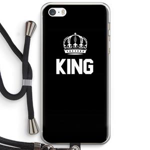 CaseCompany King zwart: iPhone 5 / 5S / SE Transparant Hoesje met koord