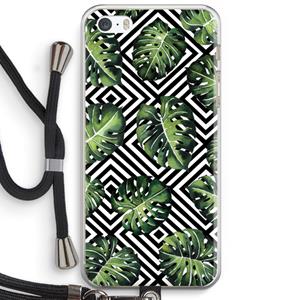 CaseCompany Geometrische jungle: iPhone 5 / 5S / SE Transparant Hoesje met koord