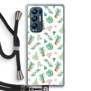 CaseCompany Ananas bladeren: Oppo Find X3 Neo Transparant Hoesje met koord