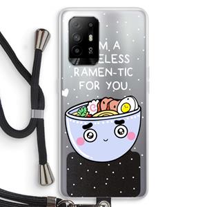CaseCompany I'm A Hopeless Ramen-Tic For You: Oppo A94 5G Transparant Hoesje met koord