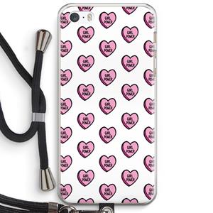 CaseCompany GIRL POWER: iPhone 5 / 5S / SE Transparant Hoesje met koord