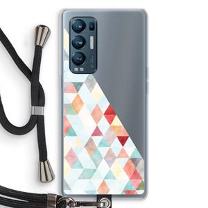 CaseCompany Gekleurde driehoekjes pastel: Oppo Find X3 Neo Transparant Hoesje met koord