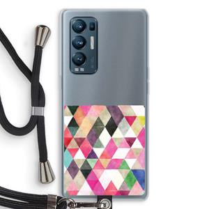 CaseCompany Gekleurde driehoekjes: Oppo Find X3 Neo Transparant Hoesje met koord