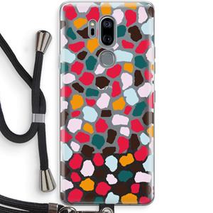 CaseCompany Colored Giraffe: LG G7 Thinq Transparant Hoesje met koord