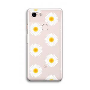 CaseCompany Margrietjes: Google Pixel 3 Transparant Hoesje