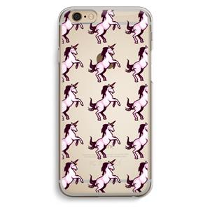 CaseCompany Musketon Unicorn: iPhone 6 / 6S Transparant Hoesje