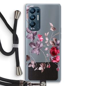 CaseCompany Mooie bloemen: Oppo Find X3 Neo Transparant Hoesje met koord