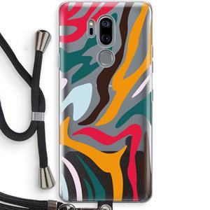 CaseCompany Colored Zebra: LG G7 Thinq Transparant Hoesje met koord