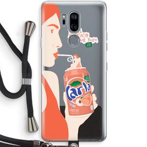 CaseCompany Peach please!: LG G7 Thinq Transparant Hoesje met koord