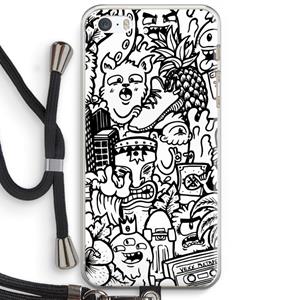 CaseCompany Vexx Mixtape #2: iPhone 5 / 5S / SE Transparant Hoesje met koord