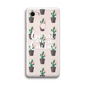 CaseCompany Cactus quote: Google Pixel 3 Transparant Hoesje