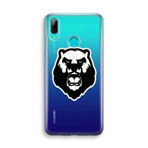 CaseCompany Angry Bear (white): Huawei P Smart (2019) Transparant Hoesje