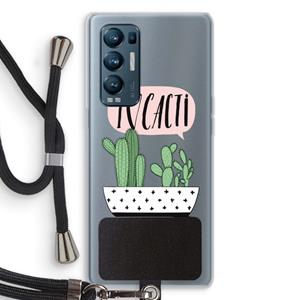 CaseCompany I love cacti: Oppo Find X3 Neo Transparant Hoesje met koord