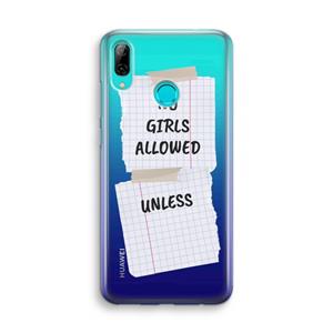 CaseCompany No Girls Allowed Unless: Huawei P Smart (2019) Transparant Hoesje