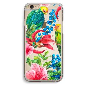 CaseCompany Papegaaien: iPhone 6 / 6S Transparant Hoesje