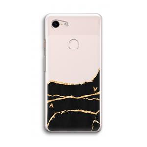 CaseCompany Gouden marmer: Google Pixel 3 Transparant Hoesje