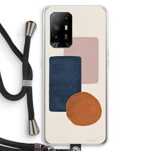 CaseCompany Geo #3: Oppo A94 5G Transparant Hoesje met koord