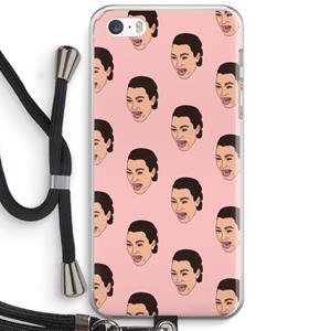 CaseCompany Ugly Cry Call: iPhone 5 / 5S / SE Transparant Hoesje met koord