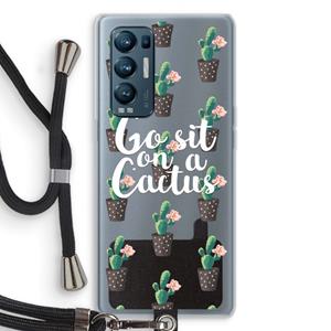 CaseCompany Cactus quote: Oppo Find X3 Neo Transparant Hoesje met koord