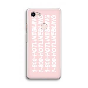 CaseCompany Hotline bling pink: Google Pixel 3 Transparant Hoesje