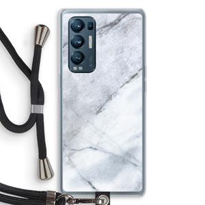 CaseCompany Witte marmer: Oppo Find X3 Neo Transparant Hoesje met koord