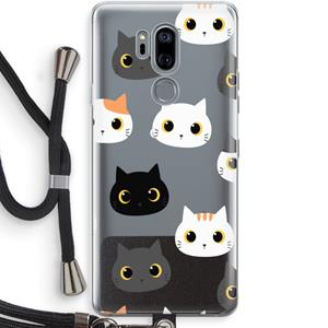 CaseCompany Katten: LG G7 Thinq Transparant Hoesje met koord